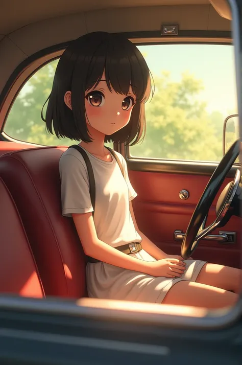 Girl sitting in the car