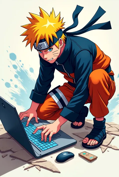 Tshirt art of Naruto creating Website with no background