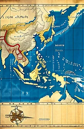 A map of old japan .The location of Yamatai is believed to be either in Kyushu or Kinki.