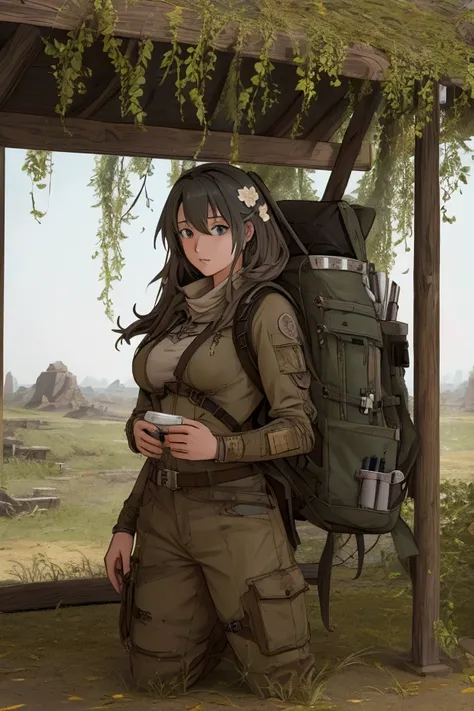 ((Highly detailed anime art)),Woman in ruins,Archaeological excavation,Ranger Equipment,Rugged Backpack,tent,((masterpiece, Highest quality, Extremely detailed CG, unity 8k wallpaper )),(masterpiece, Highest quality, Highest quality, Official Art, beautifu...