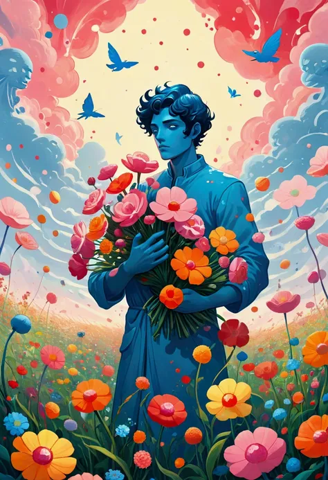 two hands holding flowers in the field, juster battle, cyril rolando (cyril rolando) of inspiration, laurie greesley and james j...