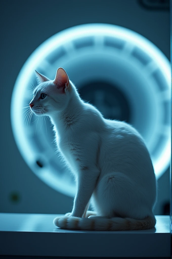 A cat working as a radiographer 