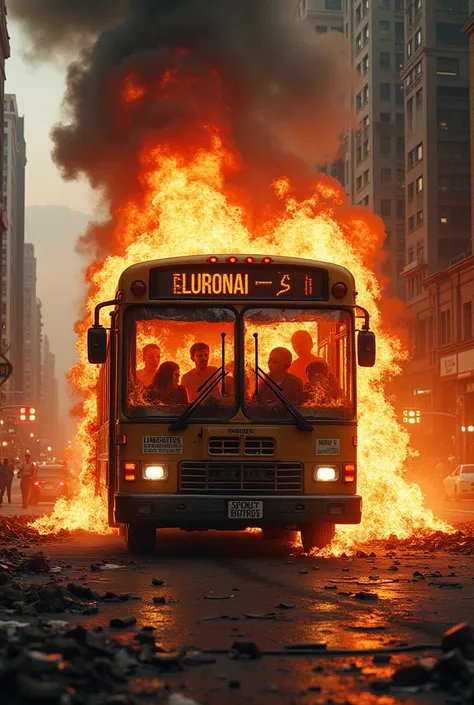 Bus on fire