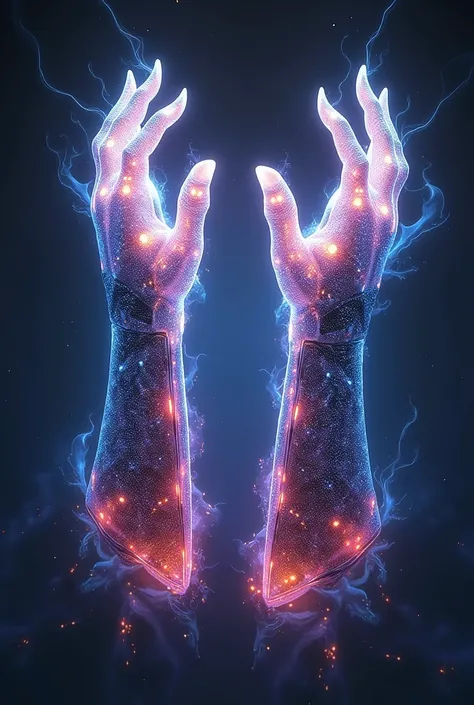 Imagine the "gauntlets of the Cosmos", two shimmering, ethereal gauntlets that contains the essence of every weapon ever forged, its gauntlets a kaleidoscope of shifting forms and energies, representing the infinite possibilities of combat and creation, wi...