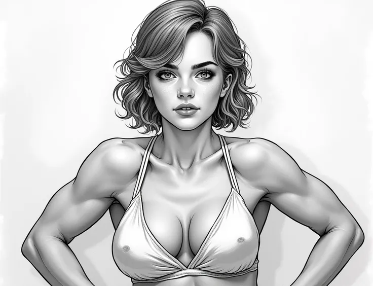 gorgeous young bodybuilder girl with the face of a young Emma Watson