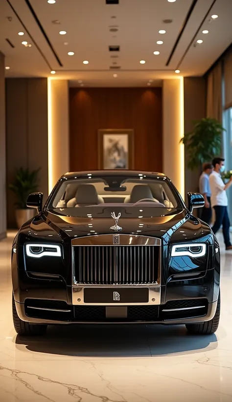 Elegant Rolls Royce in luxury showroom