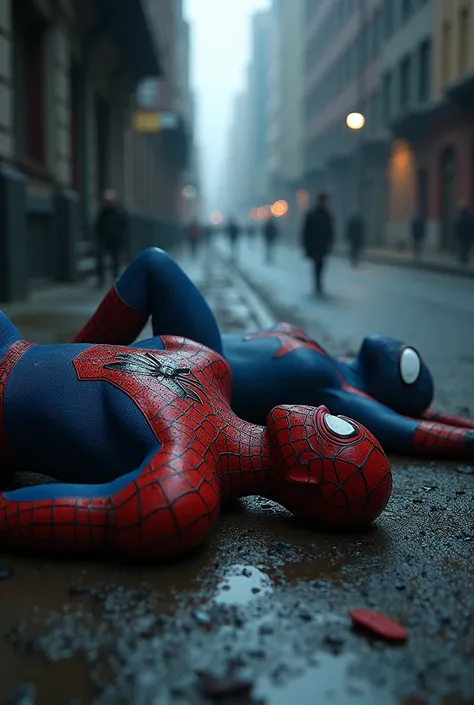 Two spidermans dead st ground 