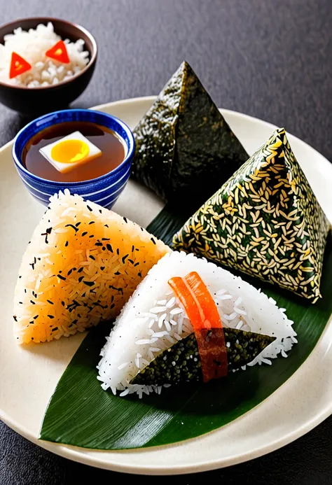 triangular rice ball、onigiri,onigiri, a seaweed wrap