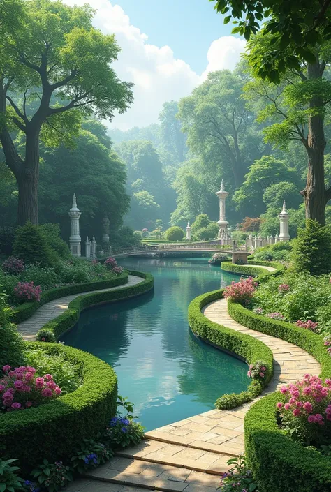 a beautiful landscape garden scenery