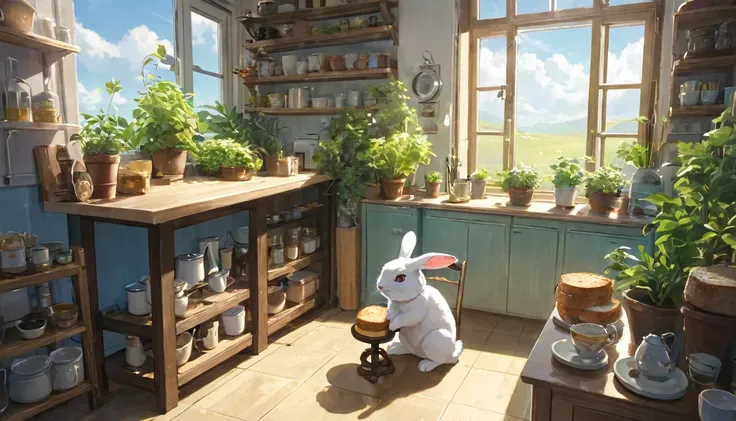 (masterpiece:1.2), highest quality,Pixiv,Warm animation scenes,
landscape, No humans, null, plant, window, food, cloud, null, cup, shelf, wood, can, tcan, Bottle, sunlight, blue null, indoor, potted plant, bread, dish, Chair, shop, Fan, Cozy, Kitchen, Coun...