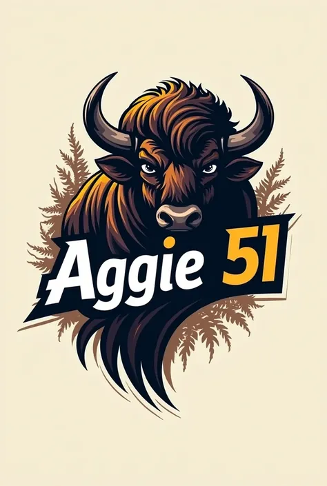 Text logo word "AGGIE 51"
Buffalo theme, cool and modern. 