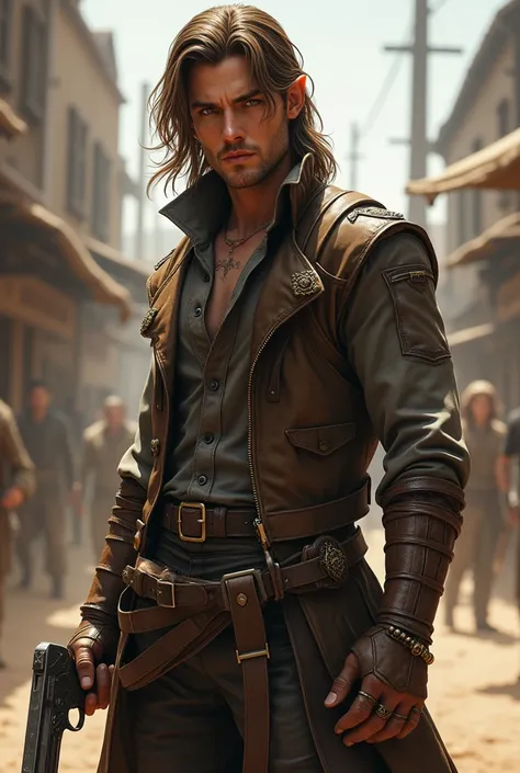 Half-elf Male Gunslinger RPG Character 