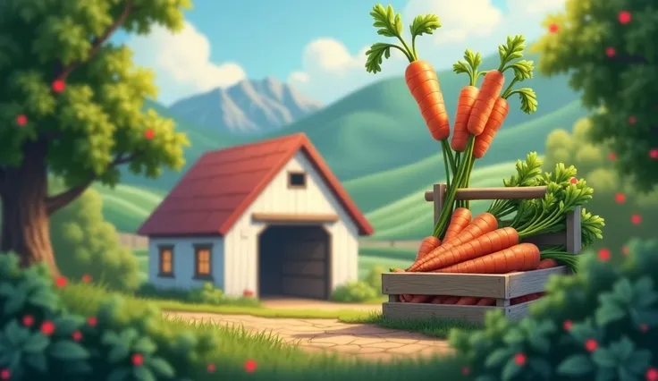 Carrot box on the farm