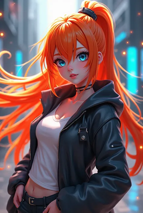 Cyber Revolutionary Girl Utena Long hair Cute hairstyle Vtuber Energetic Orange hair