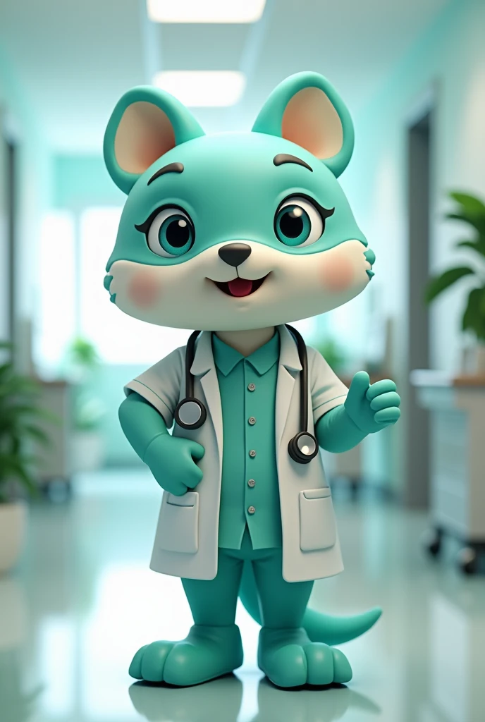 A mascot (as inspiration the todynho mascot) hospital that conveys an idea of intelligent, responsible and communicator