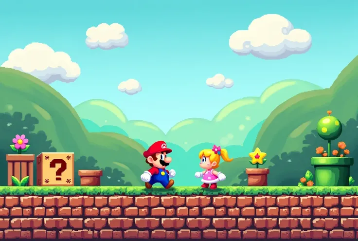 background game, mario 2d style refrences