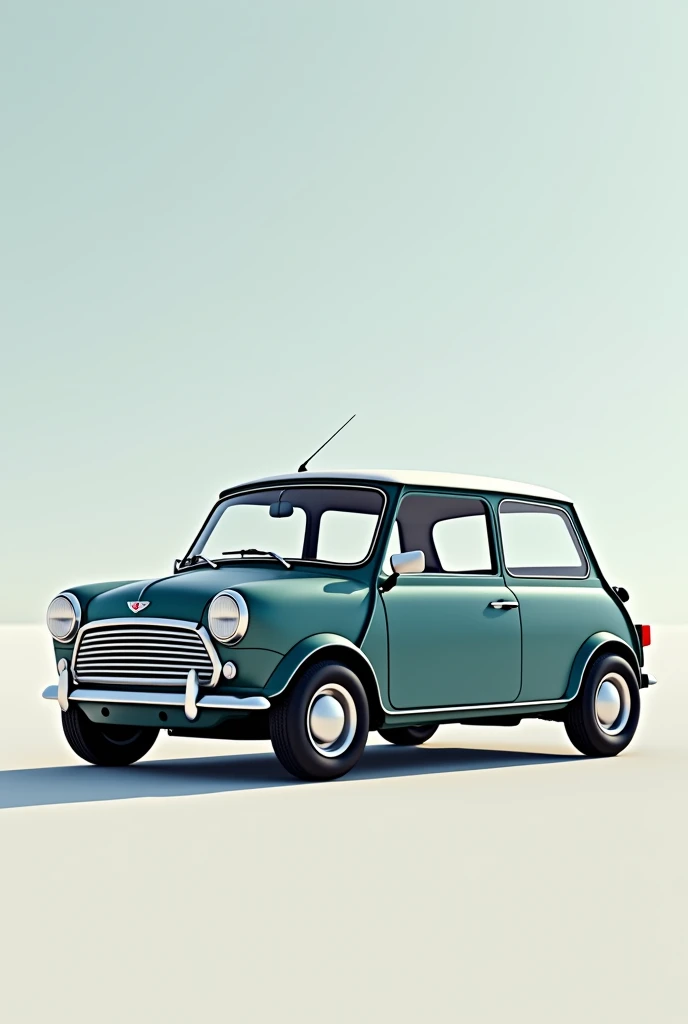 (photorealism:1.2),  a Classic Mini Cooper Car, 90 degrees, perfil view, 90º, clean background, 90 degrees, 8K, High Quality, 