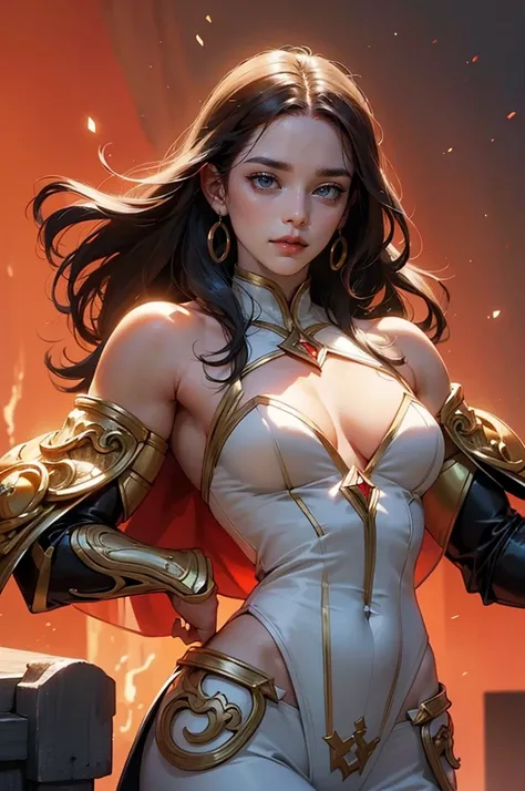 8K,Muscular々Goddess of Destruction,Super Beauty(Like the real thing),bulging muscles,Golden Eyes,Golden shorthair,Gorgeous goddess outfit,Gorgeous Goddess Shorts,Stern expression,Outside the Celestial Palace,Perfect Anatomy,charm,Volume measurement,Body ba...