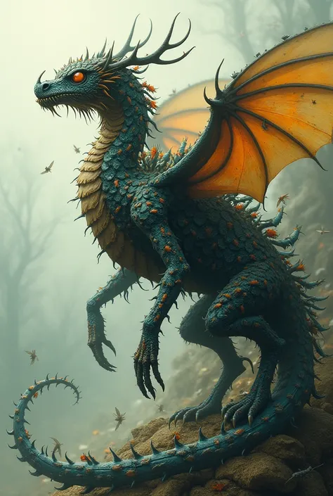 Dragon made up of bugs