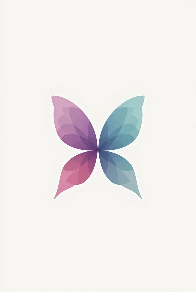 Kauany Rodrigues physiotherapist minimalist logo with pink gradient, purple and green, and with the K in the shape of a butterfly 