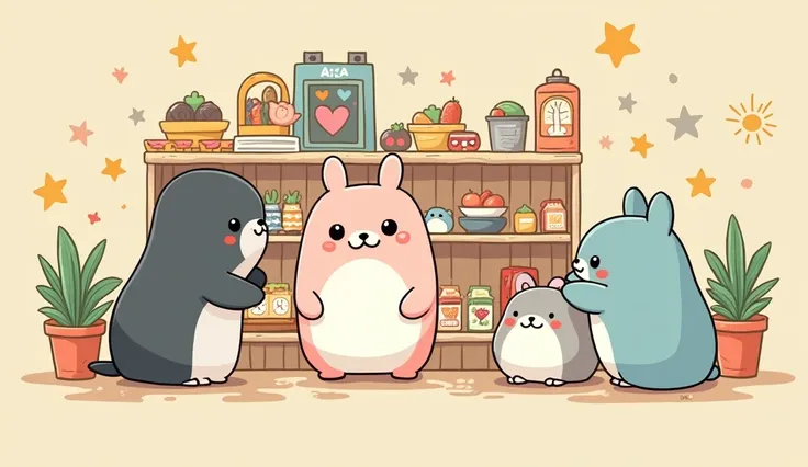 (masterpiece:1.2, Highest quality,Ultra-high resolution,Super detailed),8k,(wallpaper),(Best illustrations:2.0),(Cute chibi store : 2.0),(store,Very simple design),(isometric illustration) lofi, cozy, Studio ghibli style ,pastel tones