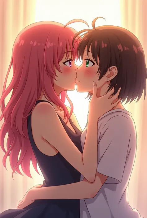 Hinata and Sakura lesbian giving a passionate kiss