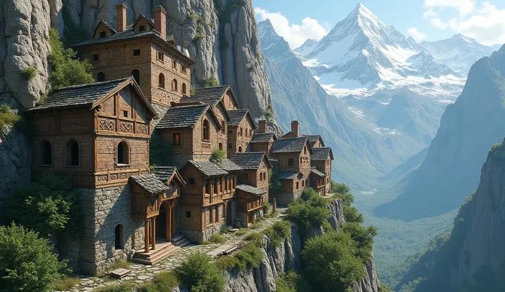 Old houses of Ad carved into the mountains  