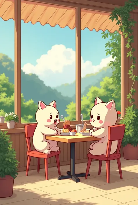 (masterpiece:1.2, Highest quality,Ultra-high resolution,Super detailed),8k,(wallpaper),(Best illustrations:2.0),(chibi restaurant : 2.0),(restaurant ,Very simple design),(isometric illustration) lofi, cozy, Studio ghibli style ,pastel tones, landscape