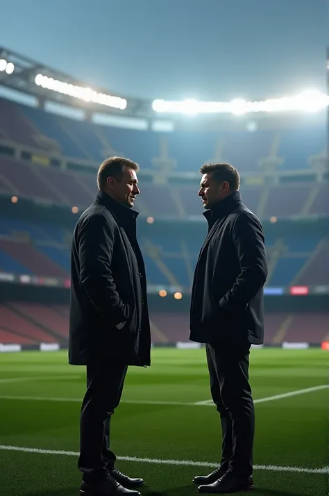 Hansi Flick and Ernesto Valverde at camp nou stadium