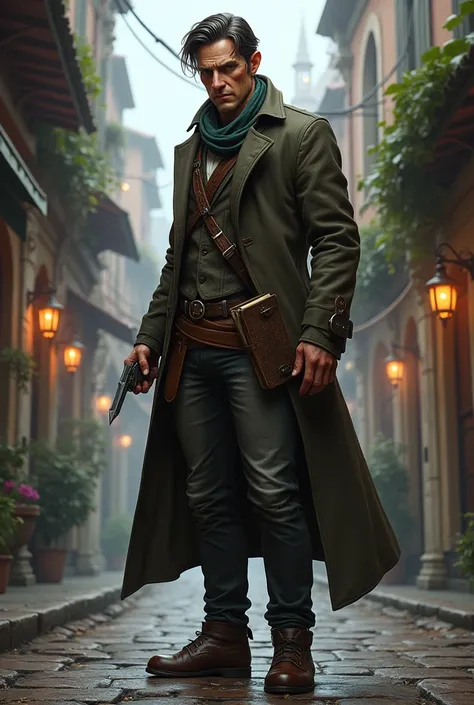 Male Half-Elf Detective RPG Character 