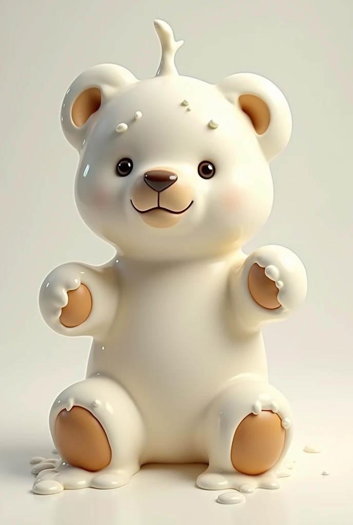 Teddy bear, covered with milk