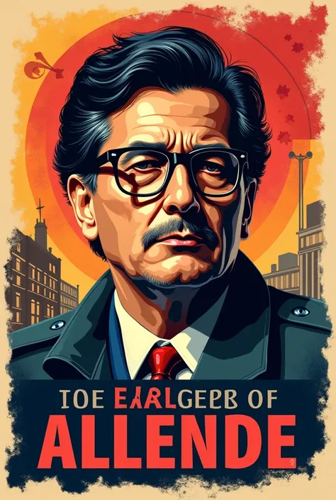 Salvador Allende poster with message
