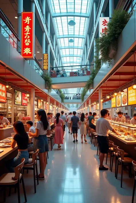 a food court in a shopping mall 