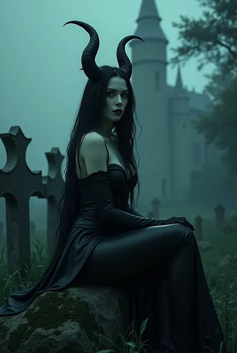 ((Masterpiece)), (high resolution:1.4), (sitting on a grave:1.5), morrigan aensland, looking at viewer, beautifull smile, graveyard at night background, dark casttle outside, beautiful face, highly detailed skin, skin pores,(highly detailed face:1.1), (hig...