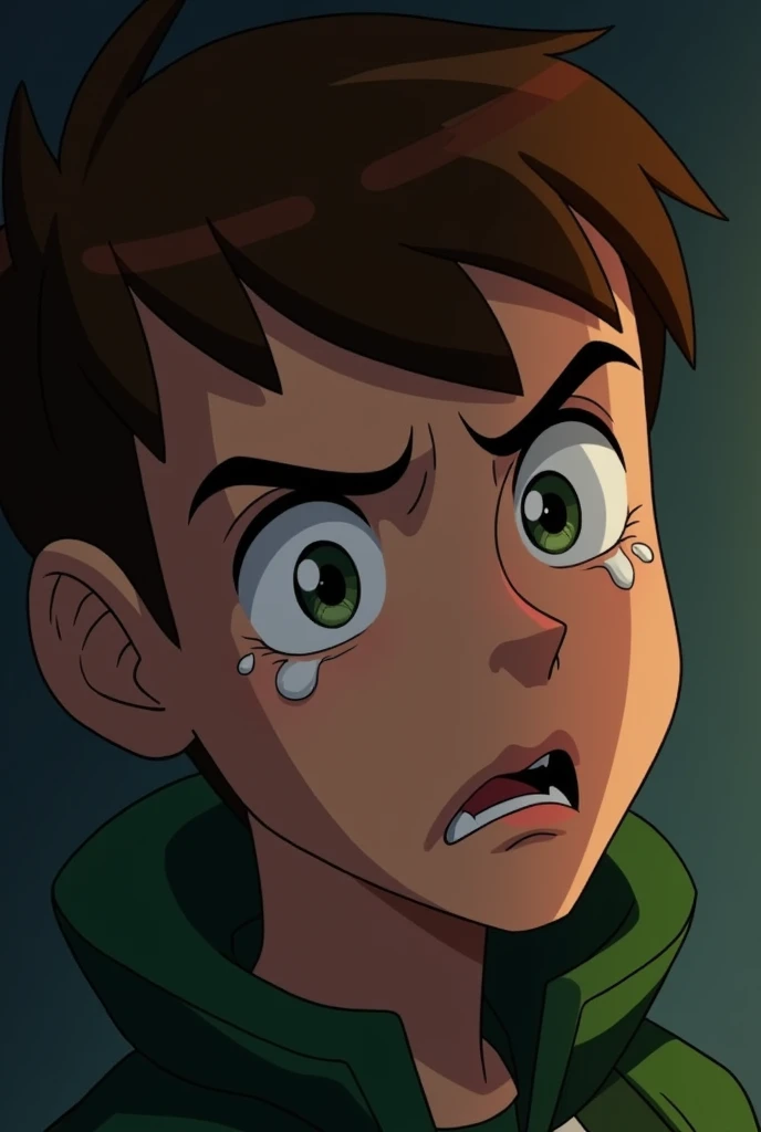 Ben 10 crying with tears on face