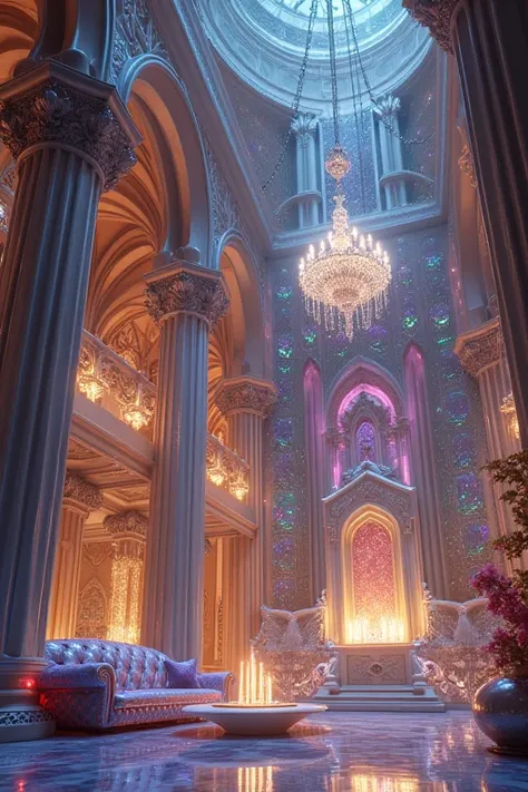 Buildings made of jewels Gothic architecture I want to make it look more like the sparkle of jewels.、Land of the Lustrous、The building is entirely made of jewels. It reflects light and sparkles more. It also has the transparency of jewels. Indoors, living ...