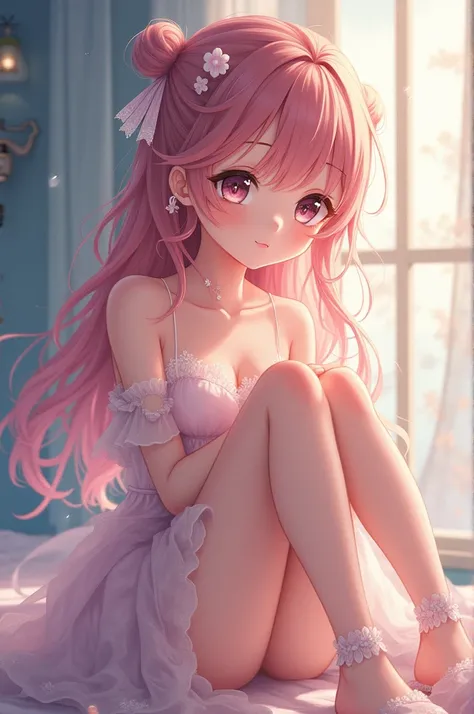 Beatiful anime girl with beautiful feets