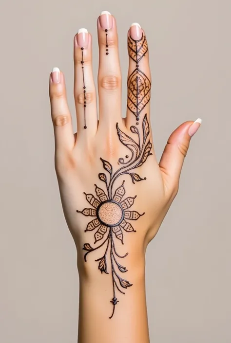 generate modern and simple Karwa Chauth Special mehndi design on beautiful hand