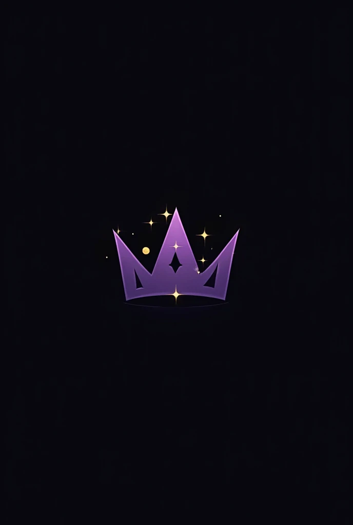 I need a minimalist logo for a discord server called KINGDOM , preferably with a crown that has gold sparkles with personalized purple. LET THE CROWN SAY KINGDOM A LITTLE WITH A BLACK BACKGROUND 