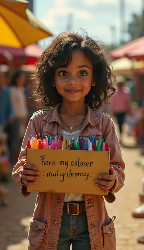 Lola a  one day, found a box of crayons at the flea market, with a message that said: "These crayons have the power to bring color to your life." 