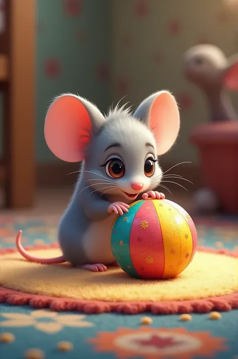 A mouse with a ball 