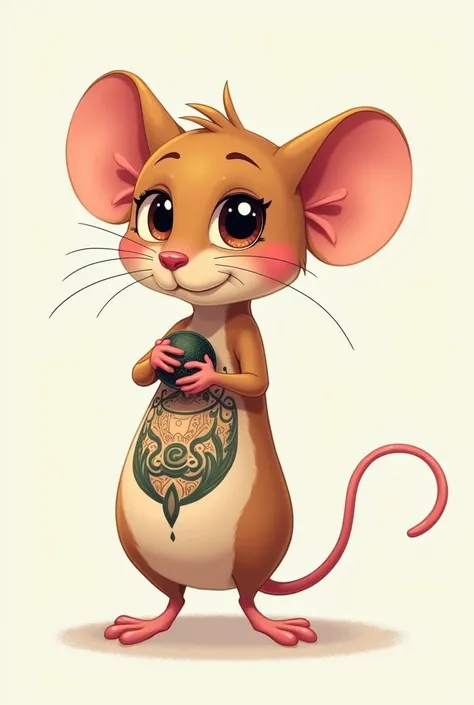 A mouse with a ball tattoo