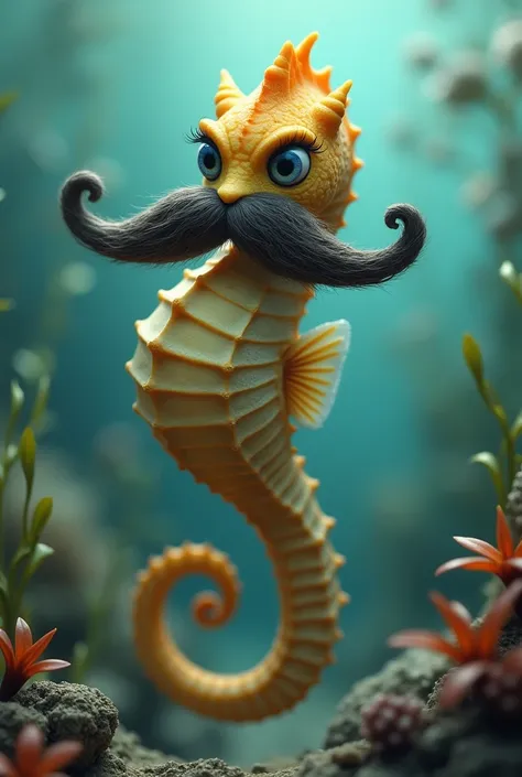 Seahorse with daddy&#39;s mustache
