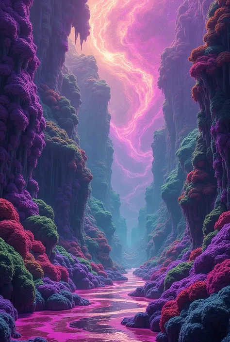 A purple green psychedelic art