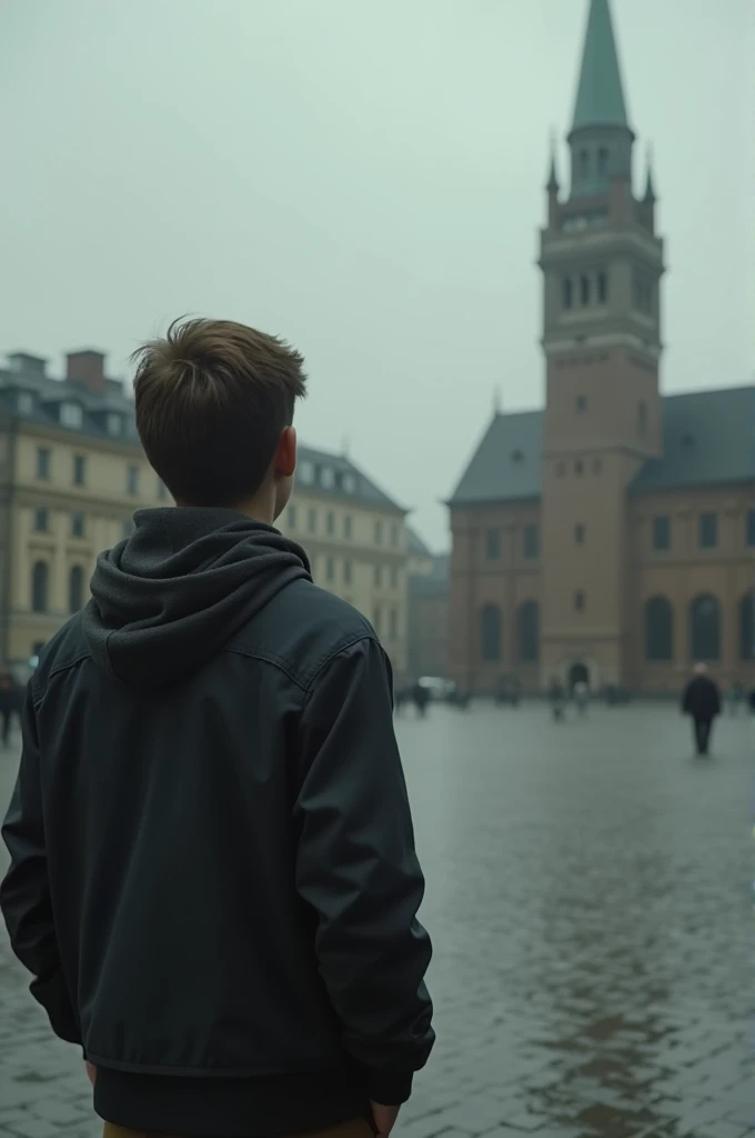 John, still young, looks at the sad square as the surroundings begin to disappear. The details of the square are blurred, symbolizing the imminent return to reality.