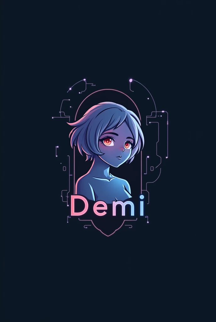 Can you draw a logo for my team’s name Deni Lunare in short called Demi. I prefer technology, naked, cute, noticeable. 