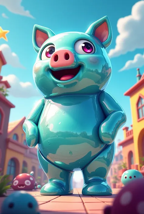 Glass pig as a mega piggy bank inspired by Brawl Stars 