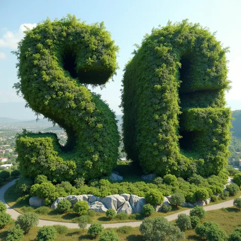 I want these giant DIORIS letters in the shape of vegetation that can be seen from afar from the sky 