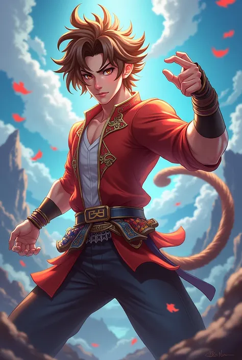 Sun the monkey king of mobile legends turns him into an anime character that looks like a human