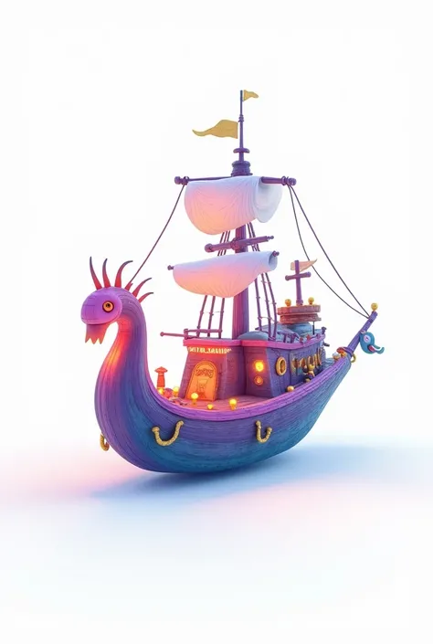 animated boat, on a white background